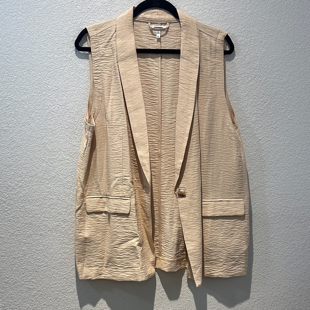 Maurices Cream Textured Sleeveless Blazer Vest size XL